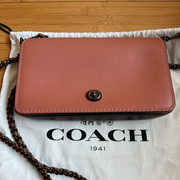 Coach Dinky in Pewter/Melon Bordeaux Colorblock Crossbody - Picture 3 of 9
